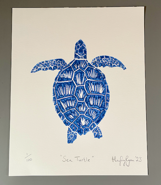 Turtle Linoprint-Sea Turtle