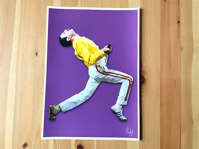Freddie Mercury Print-Low poly art Freddie Mercury inspired print