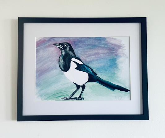 Magpie-Watercolour Print