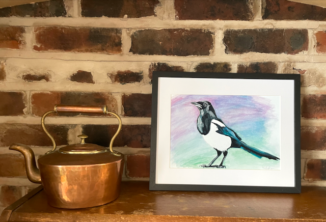 Magpie-Watercolour Print