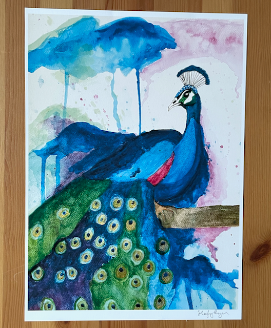Peacock Print-Watercolour Print