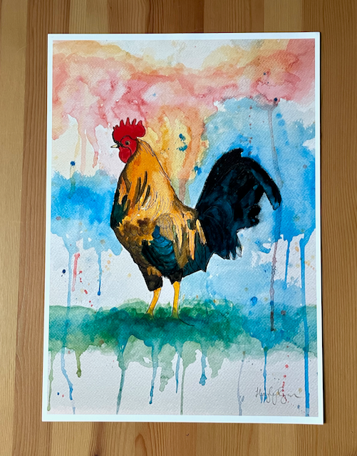 Rooster Print-Watercolour Print
