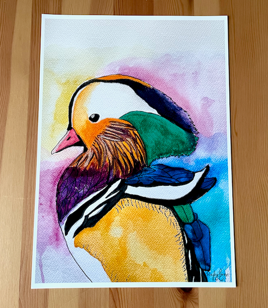 Mandarin Duck Watercolour Print