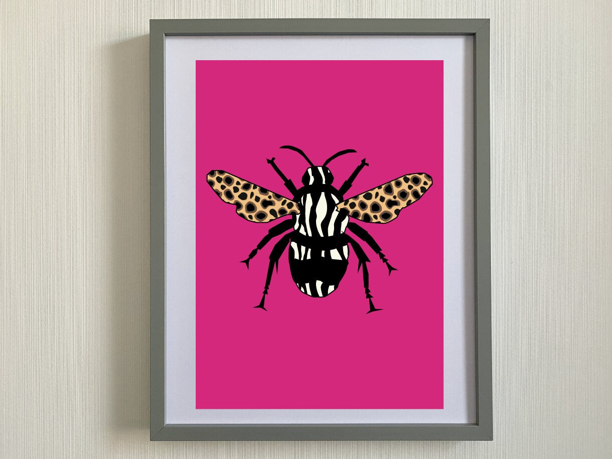 Bee Print Leopard and Zebra Pattern