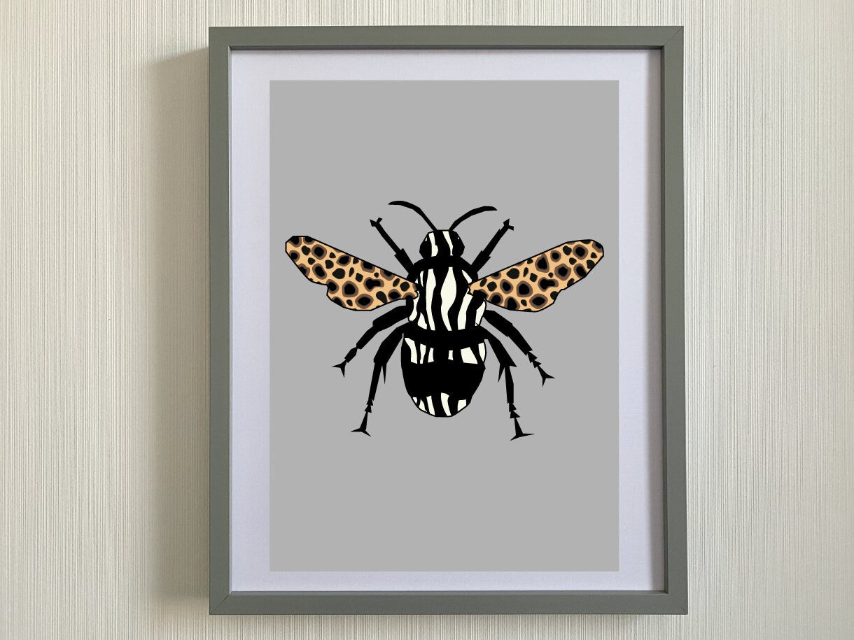 Bee Print Leopard and Zebra Pattern