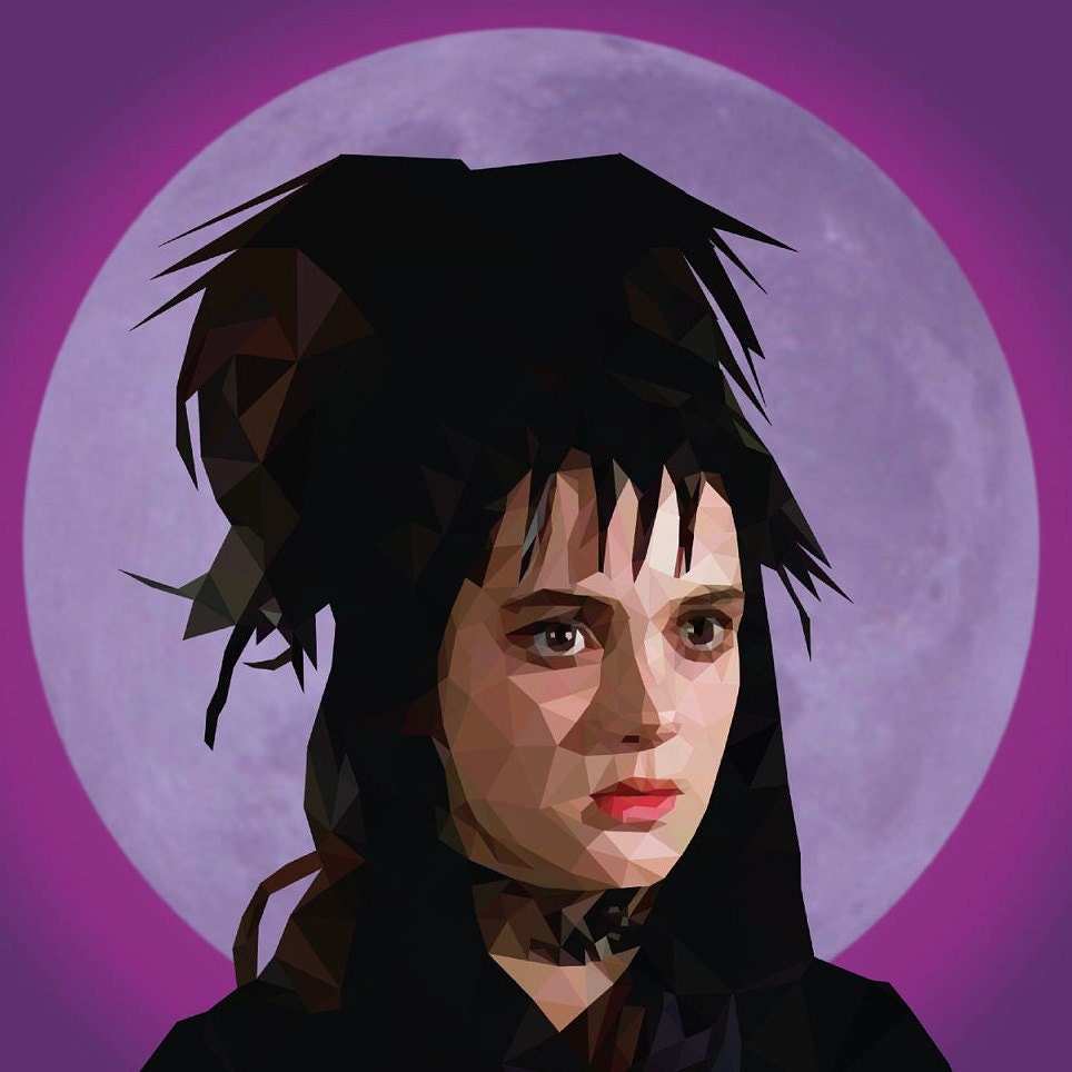 Beetlejuice Lydia Deetz Print -Beetlejuice inspired low poly art  print