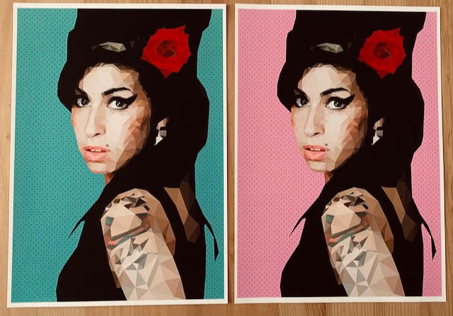Amy Winehouse Print-Low Poly Art Portrait