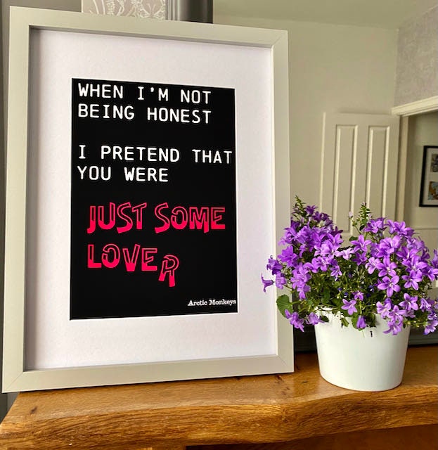 Arctic Monkeys Print-Love Is A Laserquest inspired print