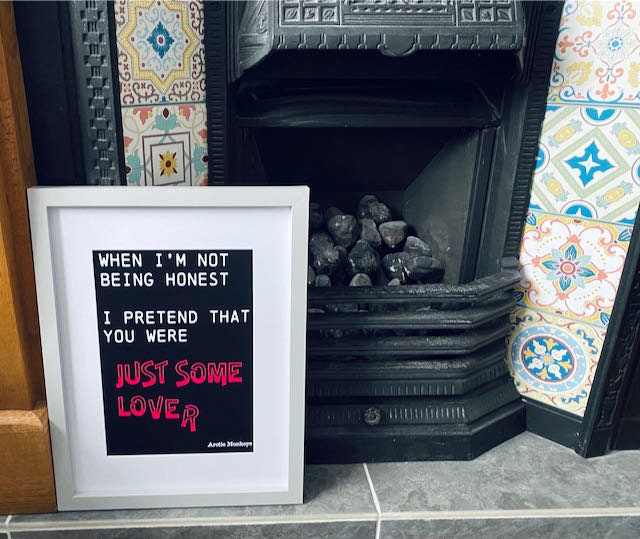 Arctic Monkeys Print-Love Is A Laserquest inspired print