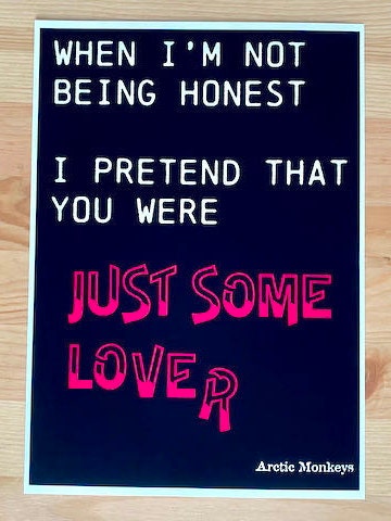 Arctic Monkeys Print-Love Is A Laserquest inspired print