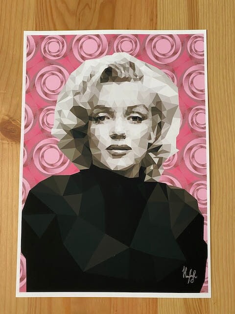 Marilyn Monroe Print-Low poly Art Marilyn Print