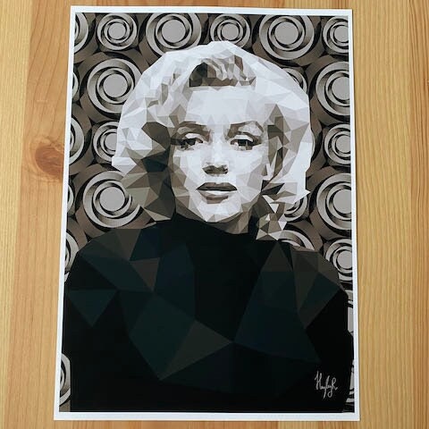 Marilyn Monroe Print-Low poly Art Marilyn Print