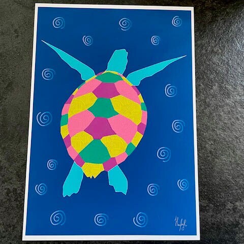Swimming Turtle Print
