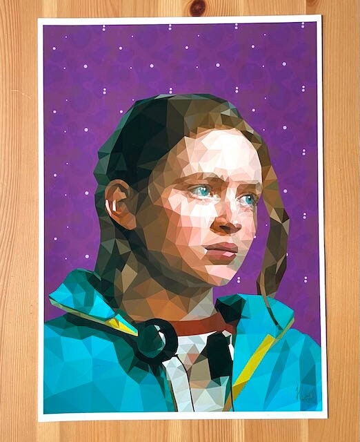 Stranger Things Max Print-Low Poly Art Stranger Things inspired Print